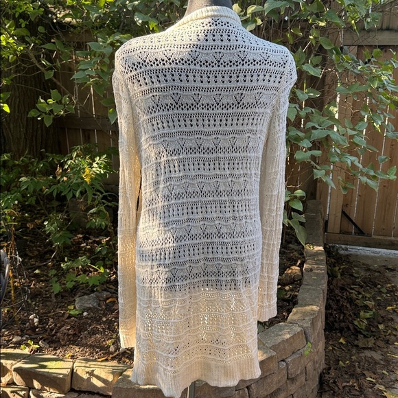 Cream Women’s Open Knit Cotton Cardigan. Size Small - Picture 3 of 6